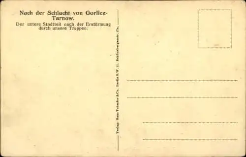 Ak Gorlice Polen, Nach der Schlacht, Kriegszerstörungen, I. WK