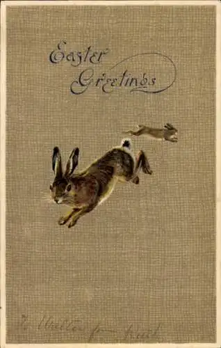 Präge Ak Glückwunsch Ostern, Osterhasen