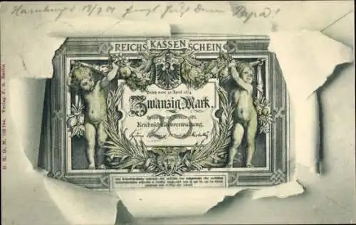 Ak Geldschein, 20 Mark, Reichskassenschein