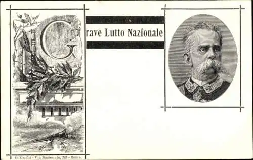 Ak König Umberto I. von Italien, Porträt, Patriotik