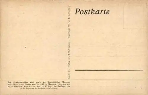 Scherenschnitt Ak Diefenbach, Göttliche Jugend 1, Teilbild 16