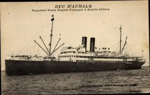 Ak Dampfschiff Duc d'Aumale, CGT, French Line