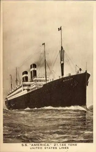 Ak United States Lines, USL, Dampfschiff, SS America