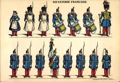 Ak Französische Soldaten in Uniformen, Infanterie, Militär