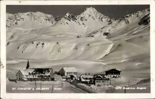 Ak Sankt Christof am Arlberg Tirol Österreich, Ort im Schnee