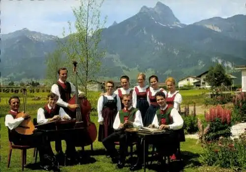 Ak Reutte in Tirol, Engel-Familie, Musiker, Musikinstrumente