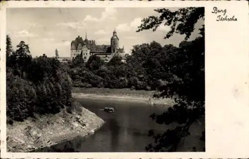 Ak Gryfów Śląski Greiffenberg Schlesien, Burg Tschocha am Stausee der Talsperre Marklissa