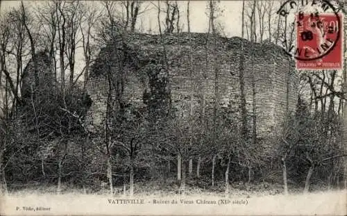 Ak Vatteville la Rue Seine Maritime, Ruines de Vieux Chateau