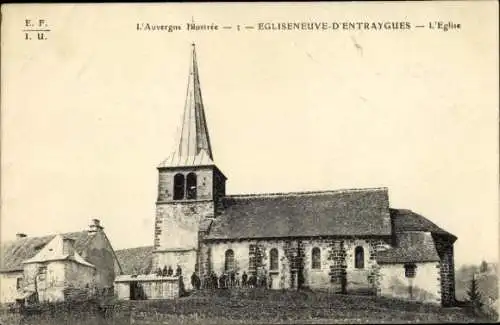 Ak Egliseneuve d'Entraygues Puy-de-Dôme, Kirche