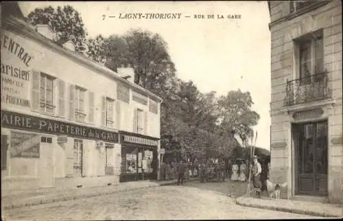 Ak Thorigny sur Marne Seine et Marne, Rue de la Gare