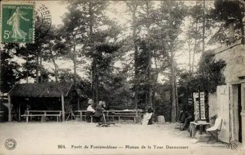 Ak Fontainebleau Seine et Marne, Forêt, Plateau de la Tour Dennecourt