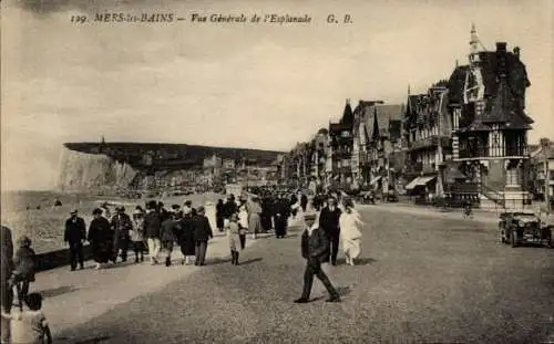 Ak Mers les Bains Somme, Vue generale de l'Esplanade