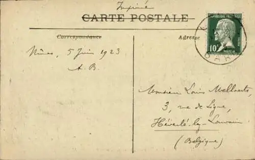 Ak Nîmes Gard, Les Arenes, vue interieure