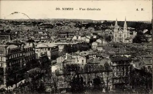Ak Nîmes Gard, Vue Generale