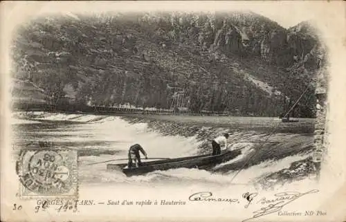 Ak Lozère, Gorges du Tarn, Saut d'un rapide a Hauterive