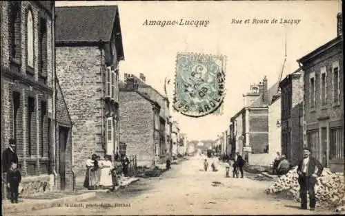 Ak Amagne Lucquy Ardennen, Rue und Route de Lucquy