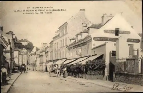 Ak Meulan en Yvelines, Rue de Mantes, L’Hotel de la Grande Pinte