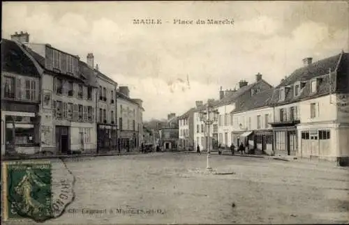 Ak Maule Yvelines, Place du Marche