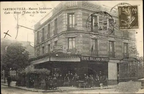 Ak Sartrouville-Yvelines, Café-Hotel Tabac de la Gare