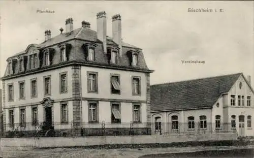 Ak Bischheim Elsass Bas Rhin, Pfarrhaus, Vereinshaus