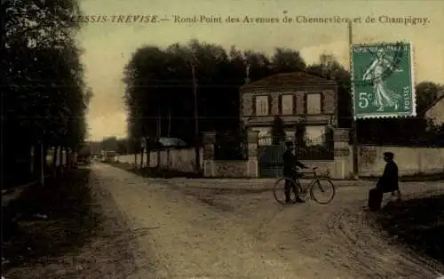 Ak Plessis Trévise Val de Marne, Rond-Point des Avenues de Chenneviere und de Champigny