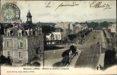 Ak Maisons Laffitte Yvelines, Rathaus, Avenue Longueil