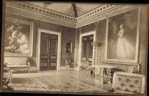 Ak Weimar in Thüringen, Großherzogliches Schloss, Wohnräume, Salon