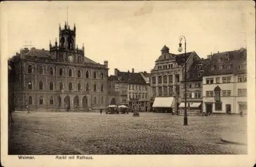 Ak Weimar in Thüringen, Markt, Rathaus