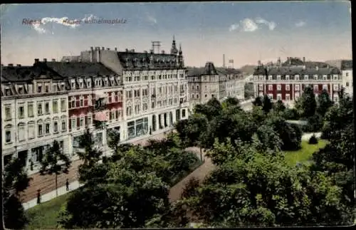 Ak Riesa an der Elbe Sachsen, Kaiser Wilhelm Platz