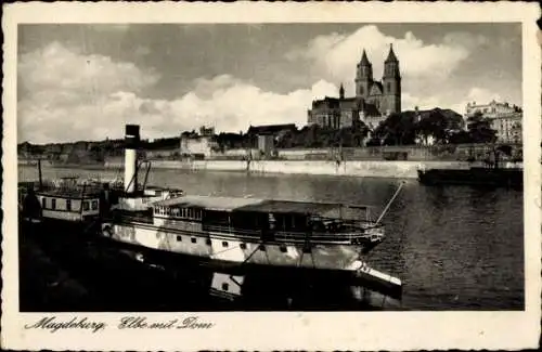 Ak Magdeburg an der Elbe, Teilansicht, Dom