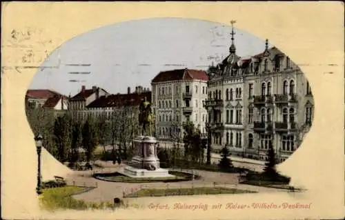 Ak Erfurt in Thüringen, Kaiserplatz mit Kaiser Wilhelm Denkmal