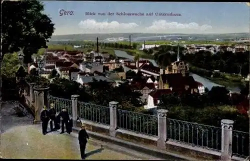 Ak Gera in Thüringen, Blick von der Schlosswache, Untermhaus, Panorama