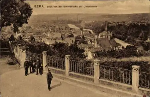 Ak Gera in Thüringen, Blick von der Schlosswache, Untermhaus, Panorama