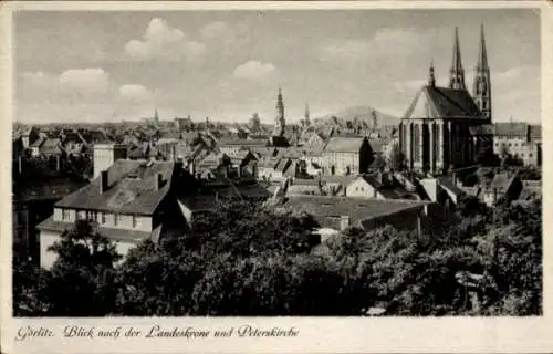 Ak Görlitz in der Lausitz, Peterskirche, Landeskrone