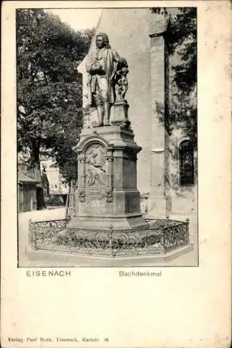 Ak Lutherstadt Eisenach in Thüringen, Bachdenkmal