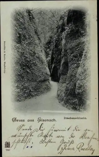 Ak Lutherstadt Eisenach in Thüringen, Drachenschlucht