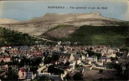 Ak Marvejols Lozère, Vue generale, Pic du Midi