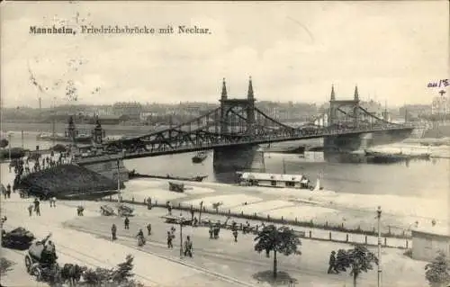 Ak Mannheim in Baden, Friedrichsbrücke, Neckar