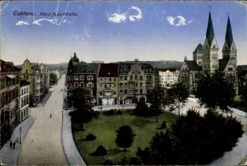 Ak Koblenz am Rhein, Herz Jesu Kirche