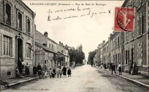 Ak Amagne Lucquy Ardennes, Rue du Bois de Boulogne