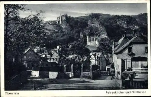 Ak Oberstein an der Nahe, Felsenkirche und Schlösser