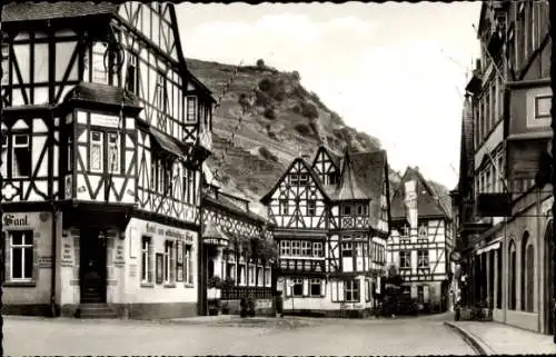 Ak Bacharach am Rhein, Marktplatz, Fachwerkhäuser