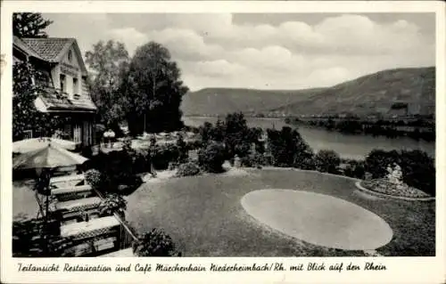 Ak Niederheimbach am Rhein, Restaurant Café Märchenhain, Panorama