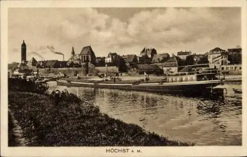 Ak Höchst Frankfurt am Main, Teilansicht der Stadt, Partie mit der Fähre