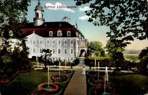 Ak Niederwiesa Sachsen, Parkanlage von Schloss Lichtenwalde