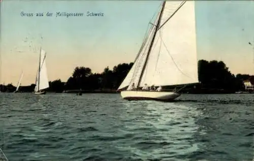 Ak Berlin Reinickendorf Heiligensee, Heiligenseer Schweiz, Segelboote