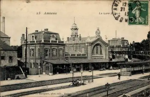 Ak Amiens Somme, Bahnhof