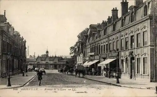 Ak Abbeville-Somme, Avenue de la Gare