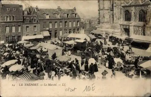 Ak Le Tréport Seine Maritime, Marktleben