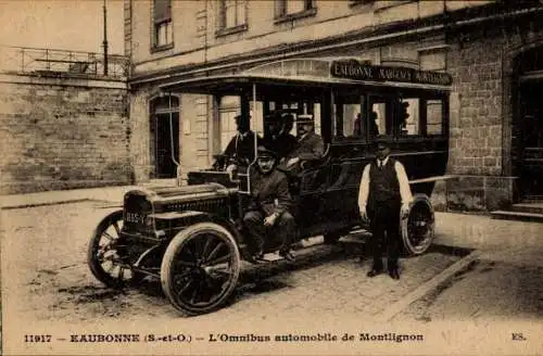 Ak Eaubonne Val d'Oise, L'Omnibus automobile de Montlignon